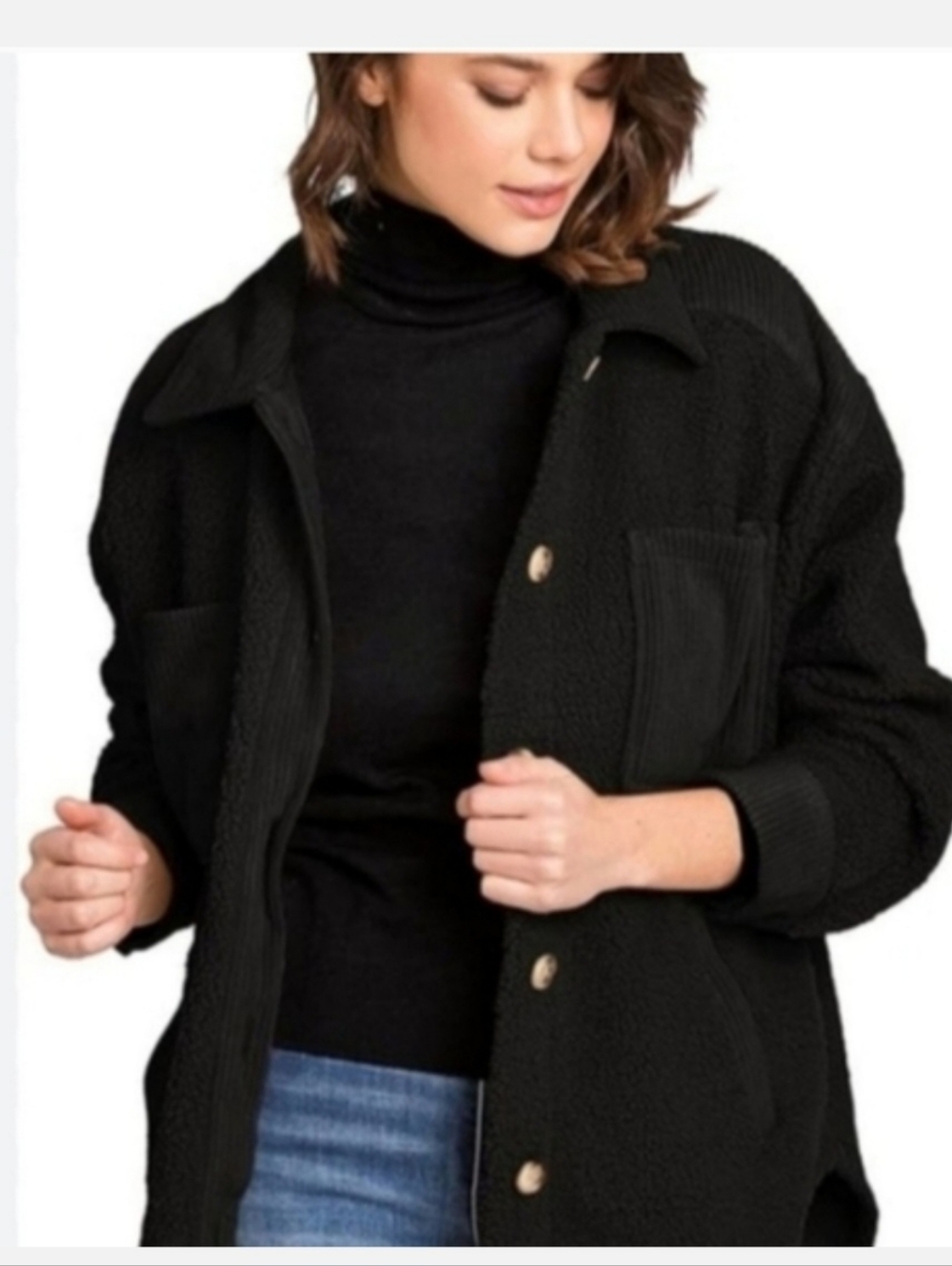 Womens No Comment Sherpa Jacket Sz M
